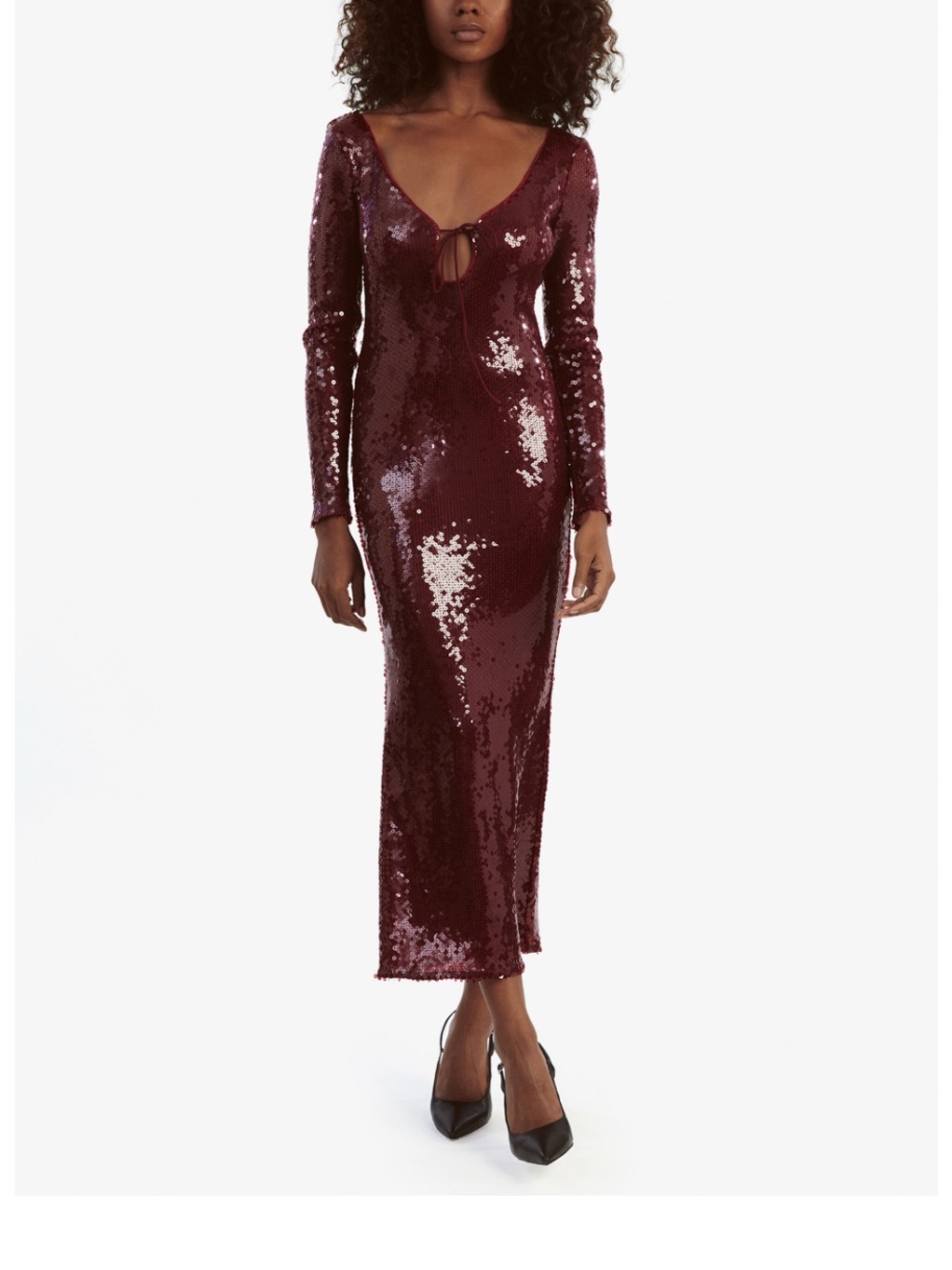 Bardot Verona Sequin Maxi Dress In Burgundy